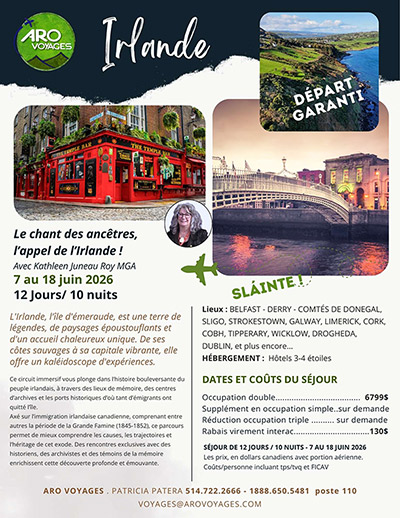 Irlande Visite touristique accompagnée avec Aro Voyages